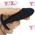 Cuneo Anale Vibrante in Puro Silicone Nero da Passeggio 10 x 3 cm. - 1