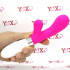 Vibratore rabbit in silicone rosa 21,6 x 3,4 cm. - 0