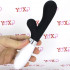 Vibratore rabbit in silicone nero 21,6 x 3,4 cm. - 1