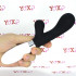 Vibratore rabbit in silicone nero 21,6 x 3,4 cm. - 0