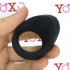 Anello fallico vibrante in silicone nero ricaricabile USB per coppia - 1