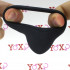 Anello fallico vibrante in silicone nero ricaricabile USB per coppia - 3