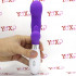 Vibratore rabbit in silicone viola con lingue lecca clitoride 21 x 3,4 cm. - 3