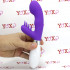 Vibratore rabbit in silicone viola con lingue lecca clitoride 21 x 3,4 cm. - 2
