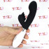 Vibratore rabbit in silicone nero con lingue lecca clitoride 21 x 3,4 cm. - 1