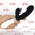 Vibratore rabbit in silicone nero con lingue lecca clitoride 21 x 3,4 cm. - 0