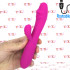 Candy - Vibratore Rabbit in Silicone Morbido e Flessibile 18,5 x 3 cm. Ricaricabile con USB Fucsia - 0