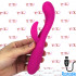 Cakey - Vibratore Rabbit in Silicone Morbido e Flessibile 19 x 3 cm. Ricaricabile con USB Fucsia - 0