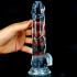 Fallo Realistico in Jelly Morbido e Flessibile con Testicoli 20 x 4,3 cm. Trasparente - 4
