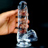 Fallo Realistico in Jelly Morbido e Flessibile con Testicoli 16 x 3,5 cm. Trasparente - 0