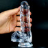 Fallo Realistico in Jelly Morbido e Flessibile con Testicoli 16 x 3,5 cm. Trasparente - 3
