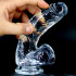 Fallo Realistico in Jelly Morbido e Flessibile con Testicoli 16 x 3,5 cm. Trasparente - 1
