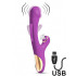 Vibratore con Succhia Clitoride e Lingua Stimolante 15 x 4 cm USB Ricaricabile - 0