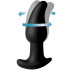 Cuneo anale in silicone nero rotante su testa e gambo con telecomando wireless 13,7 x 4 cm. - 0