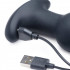 Cuneo anale in silicone nero rotante su testa e gambo con telecomando wireless 13,7 x 4 cm. - 3