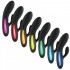 Vibratore Rabbit Nero di Lusso in Silicone con Led Multicolore 17 x 3,5 cm. - 1