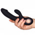 Vibratore Rabbit Nero di Lusso in Silicone 19,5 x 3,4 cm. - 1
