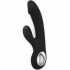 Vibratore Rabbit Nero di Lusso in Silicone 19,5 x 3,4 cm. - 0