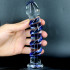 G-Spot Gemstone - Fallo in Vetro Pyrex Infrangibile con Rilievi a Spirale 18 x 3 cm. Blu - 0