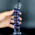 G-Spot Gemstone - Fallo in Vetro Pyrex Infrangibile con Rilievi a Spirale 18 x 3 cm. Blu - 2