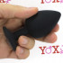 Cuneo anale nero in silicone con gemma tipo diamante 9 x 4,5 cm. - 0