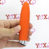 Mini vibratore in silicone arancio con pulsazione ricaricabile USB 12 x 2,5 cm. - 1