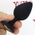 Cuneo anale nero in silicone con gemma arcobaleno tipo diamante 8 x 3,5 cm. - 0