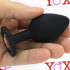 Cuneo anale nero in silicone con gemma arcobaleno tipo diamante 8 x 3,5 cm. - 1