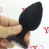 Cuneo anale nero in silicone con gemma arcobaleno tipo diamante 9 x 4,5 cm. - 0