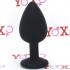 Cuneo anale nero in silicone con gemma arcobaleno tipo diamante 9 x 4,5 cm. - 2