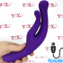 Vibratore in silicone viola per stimolazione Punto G e clitoride simultanea 23 x 3 cm. - 0