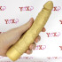 Vibratore realistico oro ricurvo in silicone 20,5 x 4,7 cm. - 4