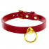 Collare BDSM in Ecopelle Rosso con Anello per Guinzaglio - 0