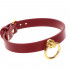 Collare BDSM in Ecopelle Rosso con Anello per Guinzaglio - 2