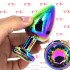 Twilight Booty Jewel L - Cuneo Anale in Metallo con Gemma Multicolore 9,5 x 4,1 cm. Multicolor - 0