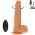 Vibratore Realistico in Silicone con Perle Rotanti 21 x 4,5 cm. color Carne con Telecomando Wireless Ricaricabile - 0