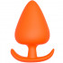 Cuneo Anale in Puro Silicone Arancio da Passeggio 13,4 x 7 cm. - 0