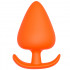 Cuneo Anale in Puro Silicone Arancio da Passeggio 7,7 x 4,2 cm. - 0