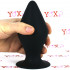 Cuneo Anale in Puro Silicone Nero con Ventosa 14,6 x 7 cm. - 0