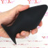 Cuneo Anale in Puro Silicone Nero con Ventosa 14,6 x 7 cm. - 1