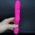 Vibratore Rabbit Fucsia in Silicone con Rilievi Stimolanti 22 x 3,5 cm. - 3