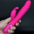 Vibratore Rabbit Fucsia in Silicone con Fusto Concentrico 22 x 3,5 cm. - 2