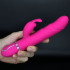Vibratore Rabbit Fucsia in Silicone con Fusto Concentrico 22 x 3,5 cm. - 3