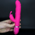 Vibratore Rabbit Fucsia in Silicone con Fusto Concentrico 22 x 3,5 cm. - 0