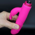 Vibratore Rabbit Fucsia in Silicone con Fusto Concentrico 22 x 3,5 cm. - 4