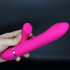 Vibratore Rabbit Fucsia in Silicone con Setole Stimola Clitoride 22 x 3,5 cm. - 0