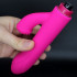 Vibratore Rabbit Fucsia in Silicone con Setole Stimola Clitoride 22 x 3,5 cm. - 4