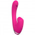 Vibratore Doppio Rosa in Silicone con Effetto Risucchio Ricaricabile USB 16 x 3 cm. - 0