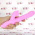 Vibratore Rabbit Rosa in Silicone Riscaldante con Rilievi  ed Effetto Lingua 21 x 3,5 cm. - 0