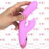 Vibratore Rabbit Rosa in Silicone Riscaldante ed Effetto Lingua 21 x 3,5 cm. - 1